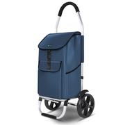 VOUNOT Folding Shopping Trolley w/Detachable bag 2 Mudguard wheels 55L Navy Blue