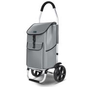 VOUNOT Folding Shopping Trolley with Detachable bag, 2 Mudguard wheels 55L Grey
