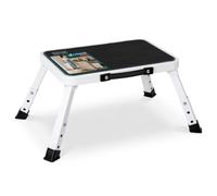 VOUNOT® Folding Step Stool Metal with Anti-Slip Platform, 3-Level Height Adjustable Half-Step Stool 150kg Capacity Portable for Camping, Kitchen, Bathroom, Office Home & Garage
