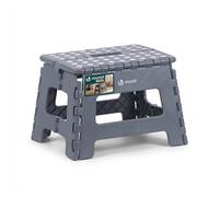 VOUNOT® Folding Step Stool, Portable Stepping Stool with Carrying Handle, Anti-Slip Folding Stool for Bathroom, Garden, Camping, Home, 32 x 25 x 22 cm, Grey