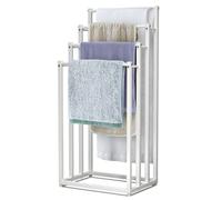 VOUNOT Freestanding Towel Rail 4-Tier Metal Towel Stand, White, White