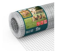 VOUNOT® Galvanised Welded Wire Mesh Roll 1 x 10m, 25mm Mesh, 1mm Wire Thickness, Metal Garden Fencing for Small Animals, Poultry, Chicken Coop, Grey