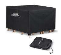 VOUNOT Garden Furniture Covers 135x135x73cm Waterproof Patio Set Cover Black