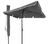 VOUNOT Garden Parasol, Tilt Balcony Umbrella, Sun Shade for Outdoor, Garden, Balcony, Patio, Beach, 200 x 125 cm Rectangular UV 50+, Grey, wiht C