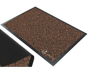 VOUNOT® Heavy Duty Barrier Mats, Door Mat Washable, Non Slip Rubber Mat, Floor Mats Kitchen Rugs, Brown-Black, 90x120cm,4816195780631