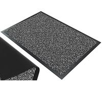 VOUNOT Door Mats for Outdoor or Indoor, Dirt trapper, Non Slip Barrier Mat Washable Welcome Doormat Entrance Rug, Grey-Black, 90x150cm