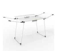 VOUNOT® Large Clothes Airer Drying Rack - 25m Drying Space, Foldable Extendable Laundry Dryer with Wings and Pegs for Indoor & Outdoor Use, White