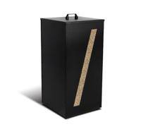 VOUNOT® Metal Pellet Storage Cabinets for Wood Burner 36x36x76cm Black | Large Capacity 45 kg with Swivel Casters,Fireside Accessories for Home Fireplace & Wood Burner,Indoor & Outdoor