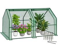 VOUNOT Mini Greenhouse w/2 Zipper Window, Reinforced PE Cover for Plants, Green