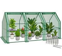 VOUNOT Mini Greenhouse w/3 Zipper Window, Reinforced PE Cover for Plants, Green