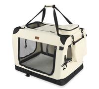 VOUNOT Pet Carrier Bag Portable Foldable Dog Cat Travel Carrier Bag, L Beige