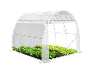 VOUNOT Polytunnel Greenhouse Gardening Walk In Grow House with Roll-up Side Walls, 3x2x2m 6m², White