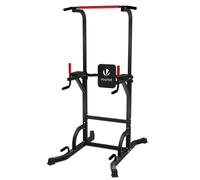 VOUNOT Power Tower with Backrest, Dip Station Pull Up Bar for Home Gym Strength Training, Workout Equipment, Black, 1 person, 6544234971159