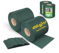 VOUNOT® PVC Privacy Screen Strips 450 g/m² Garden Privacy Fence Screen 140m x 19cm Double Rod Mats with 80 Clips for Deck, Patio, Balcony, Green