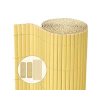 VOUNOT PVC Privacy Screening Fence 100 x 500 cm Reinforced Struts Bamboo