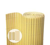 VOUNOT PVC Privacy Screening Fence 80 x 300 cm Reinforced Struts Bamboo
