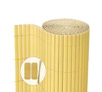 VOUNOT PVC Privacy Screening Fence 90 x 500 cm, Double Reinforced Struts Bamboo