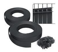 VOUNOT PVC Privacy Strips Garden Privacy Fence Screen 150m x 4.7cm Double Rod Mats with 300 Clips for Deck, Patio, Balcony, Black