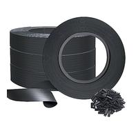 VOUNOT PVC Privacy Strips Garden Privacy Fence Screen 300m x 4.7cm Double Rod Mats with 600 Clips for Deck, Patio, Balcony, Black