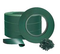 VOUNOT PVC Privacy Strips Garden Privacy Fence Screen 300m x 4.7cm Double Rod Mats with 600 Clips for Deck, Patio, Balcony, Green