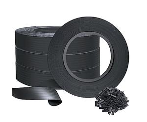 VOUNOT PVC Privacy Strips Garden Privacy Fence Screen 300m x 4.7cm Double Rod Mats with 600 Clips for Deck, Patio, Balcony, Black