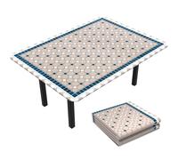 VOUNOT Rectangular Tablecloth Covers Elastic Outdoor Picnic Waterproof Table Cover Ceramic Pattern 180x114 cm