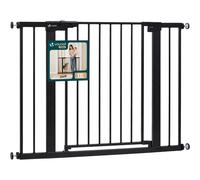 VOUNOT® Safety Gate for Stairs 103-110cm, Pressure Fit Baby Gate with Auto Close, Double Locking System, Two-Way Opening, No Drill Stair Gate for Children and Pets, Black