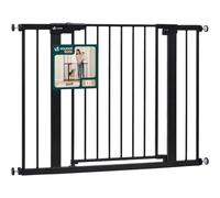VOUNOT® Safety Gate for Stairs 103-110cm, Pressure Fit Baby Gate with Auto Close, Double Locking System, Two-Way Opening, No Drill Stair Gate for Children and Pets, Black