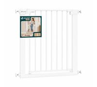 VOUNOT® Safety Gate for Stairs 75-82cm, Pressure Fit Baby Gate with Auto Close, Double Locking System, Two-Way Opening, No Drill Stair Gate for Children and Pets, White