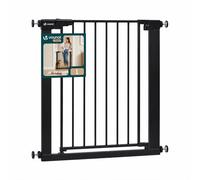 VOUNOT® Safety Gate for Stairs 75-82cm, Pressure Fit Baby Gate with Auto Close, Double Locking System, Two-Way Opening, No Drill Stair Gate for Children and Pets, Black