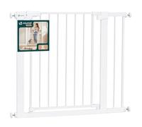 VOUNOT® Safety Gate for Stairs 89-96cm, Pressure Fit Baby Gate with Auto Close, Double Locking System, Two-Way Opening, No Drill Stair Gate for Children and Pets, White