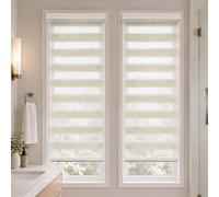 VOUNOT® Set of 2 Day and Night Zebra Roller Blinds No Drill,55x150cm Linen