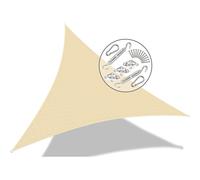 VOUNOT Sun Shade Sail Canopy Triangle 3x3x3m with Fixing Kit, HDPE, UV-Protection Breathable Awning for Garden Outdoor Patio, Ivory