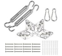 VOUNOT Sun Shade Sail Fixing Kit, 24 pcs Heavy Duty Stainless Steel Hardware Set for Triangle Square Rectangle Sail Canopy...