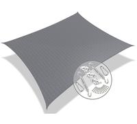 VOUNOT HDPE Sun Shade Sail Rectangle with Fixing Kits, 3x2.5m, Grey
