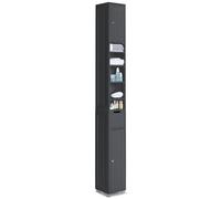 VOUNOT Tall Bathroom Cabinet with Adjustable Shelf 20x20x180cm Black