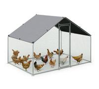VOUNOT® Walk In Chicken Run Coop, Large Galvanised Metal Poultry Cage with Lockable Door, Waterproof Roof Cover for Chickens, Hens, Rabbits, Ducks & Small Animals, 300 x 200 x 200 cm