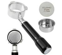 VOURMIO 51mm Bottomless Portafilter for CASABREWS, Compatible for CM5418, 3700Essential and 5418 Pro, 3 Ears Espresso Portafilter with Stainless Steel Filter Basket and Puck Screen