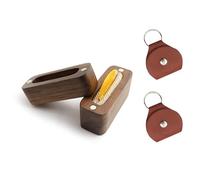 VOVCAMLS Guitar Pick Holder Set, with 1 Natural Wood Picks and 2 Keychain Bag, Gift for Guitar Players, Mini Jewelry Box, for Picks Storage, Display and Carrying, Guitar Music Accessories(style 2)