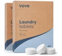 Vove Laundry Detergent Tablets, 80 Washes Value Pack - Plastic-Free, PVA-Free, Zero Microplastics - Enzyme-Powered Stain Removal - Plant-Based, Fragrance-Free, Works in Cold Water