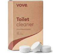 Vove Probiotic Toilet Bowl Cleaner Tablets, 12 Count - Lime & Eucalyptus, Citric Acid + Oxygen Bleach Fizzing Formula, Dissolves Limescale & Hard Water Stains, Plant-Based, Septic Safe, Plastic-Free