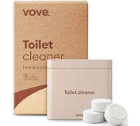 Vove Probiotic Toilet Bowl Cleaner Tablets Starter Set with Tin, 12 Count - Lime Eucalyptus, Citric Acid + Oxygen Bleach, Removes Limescale & Hard Water, Plant-Based, Septic Safe, Plastic-Free