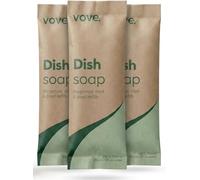 Vove Washing Up Liquid Refills 3-Pack, Bergamot Mint & Basil, Powder-to-Gel, Plant-Based Concentrated Formula, Grease-Cutting, Plastic-Free Compostable Packaging, with Essential Oil