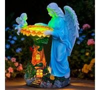 Voveexy Solar Angel Decor with Color Changing Light - Outdoor Statue, Sunflower Figure, Waterproof Sculpture, Lawn Ornament, Yard Art for Patio, Lawn, Housewarming, Garden Gift