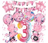 VOVhpbidy Pack of 10 Minnie Mous Balloons Birthday Set 3 Years Girls, Mouse Birthday Decoration Foil Balloon, Children's Birthday Balloons, Minnie Mouse Birthday Party Decoration Balloons Set for