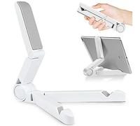 VOVIGGOL Adjustable Tablet Stand and Tablet Holder, Portable Tablet Stand for iPad, Samsung Galaxy and Kindle Fire Tablets, Desktop Mobile Phone Stand for iPhone Sumsung (White)