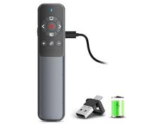 VOVIGGOL Presentation Clicker for PowerPoint Remote Rechargeable, USB/Type-C 2 in 1 PPT Power Point Clicker Wireless Presenter Pointer Clicker for Laptop, Computer, Mac