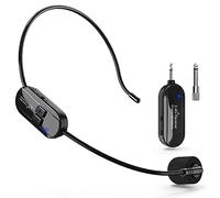 VOVIGGOL Wireless Microphone Headband, 2.4G 2 in 1 Wireless Headband Microphone, 50M Range, Head Microphone for Tour Guide, Voice Amplifier, PA System, Teaching, Fitness