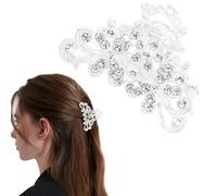Vovii Rhinestone Hair Claw Clips Bling Hair Clips for Women, Sparkly Hair Clips Fancy Hair Claw Clips for Hair, Sliver Mini Diamond Crystal Glitter Hair Clips for Women (2.36 inch)