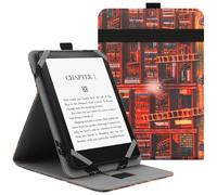 VOVIPO Universal Protective Case for 6" 6.8" 7" eReaders, Folio Stand Cover with Handstrap Compatible with Kobo/Tolino/Pocketook/Sony/paperwhite 6/6.8/7 inch ebook reader-Library